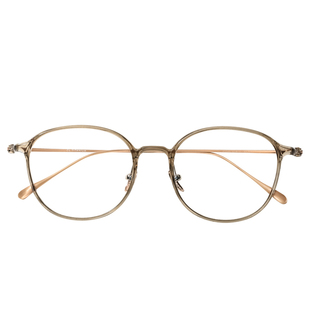 超轻钛架茶色眼镜框女款可配有高度数近视镜片素颜显白眼睛框镜架