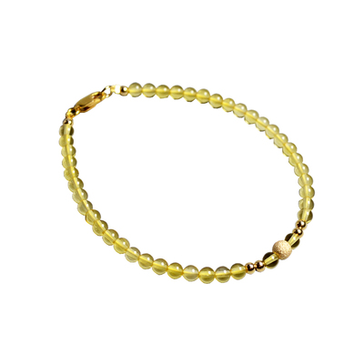 原创手作天然黄水晶极细3mm手链