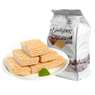 俄罗斯威化饼干进口阿孔特牌小农庄冰淇淋牛奶威化奶酪芝士零食品