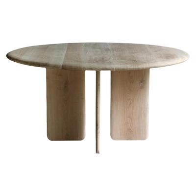 朴室圆形白橡现代简约原木餐桌