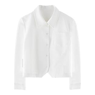 猫之物语原创大码JK衬衫微胖mm日系学院风短袖长袖黑白衬衣女不透