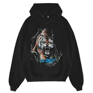 REPRESENT 潮牌 男士老虎图案时尚休闲连帽套头卫衣 M04283