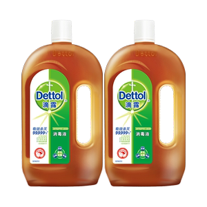 Dettol/滴露消毒液 皮肤衣物家居消毒水1.2L两瓶超值实惠装