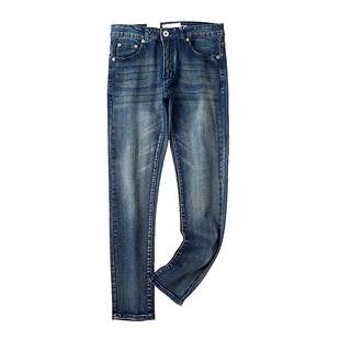 北美牛仔专业户!48刀!秋季男SKINNY FIT修身裁剪水洗弹力牛仔裤