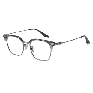 150mm大脸眼镜框男款近视复古纯钛胖子宽脸大框可配度数散光超轻