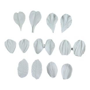 叶子玫瑰花瓣翻糖硅胶模具牡丹仿真花卉樱花艾素糖双面纹路糖花模