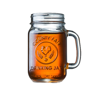 正品LIBBEY利比进口公鸡杯耐热梅森杯带盖加厚果茶杯带吸管学生杯