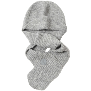 特步连帽围巾男女2025年新款冬季官方时尚情侣围脖保暖米白色围巾