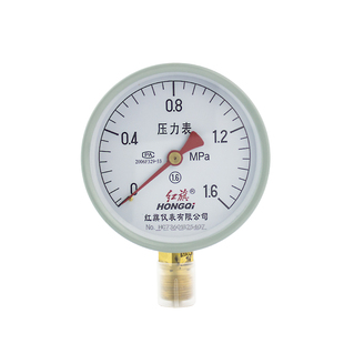 厂家直销 红旗牌仪表 压力表Y-100 1.6级 0-1mpa水压油压表气压表
