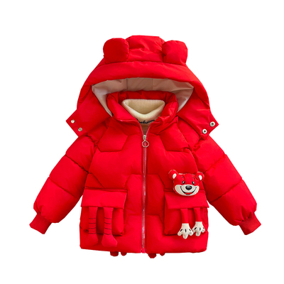男童卡通洋气加绒加厚羽绒棉服冬