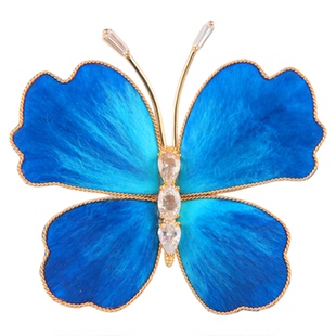 新款非遗掐丝绒花蝴蝶胸针女高档精致小众设计感西装大衣胸花配饰