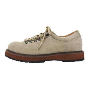 北欧简约风磨砂牛皮户外运动休闲工装鞋机能风厚底百搭登山德比鞋