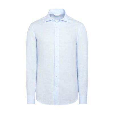 SUITSUPPLY浅蓝色亚麻衬衫