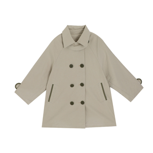 布丁哈鲁女童风衣外套春秋款2026秋季新款洋气宝宝休闲百搭中长款
