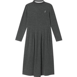 诗篇专选高弹磨毛针织裙立领修身高腰显瘦X型连衣裙冬款