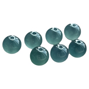 天然A货翡翠冰蓝水珠子散珠手链项链diy配件手工编织圆珠饰品材料