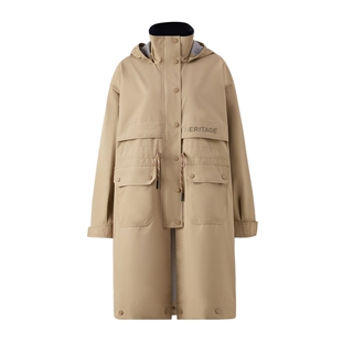 【三防&长短两穿】Eland衣恋短外套女隐藏帽子宽松带拉链春季