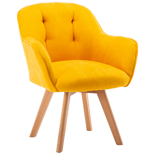 电脑椅家用旋转沙发凳简约北欧布艺实木学习椅舒适书桌椅接待椅子