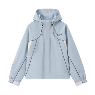 江南先生NewJNXS户外运动三防宽松防风拼接夹克休闲连帽外套男女