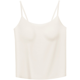 刘雯ubras背心白色吊带无尺码带胸垫t恤内搭可外穿长内衣免穿文胸