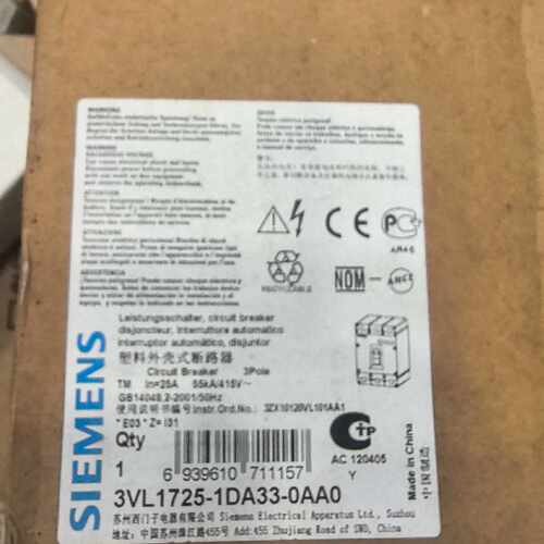 询价-塑壳断路器 3VL1725-1DA33-0AA0
