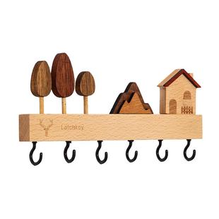 进门钥匙挂钩入户玄关墙上壁挂钥匙收纳架可爱网红装饰挂钩免打孔