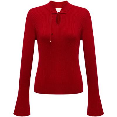 雅莹羊毛羊绒混纺修身针织衫