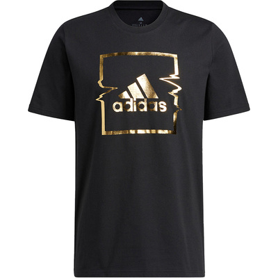 Adidas/阿迪达斯正品夏季新款男子烫金印花休闲短袖T恤HK6749