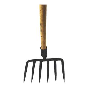 弹簧钢手工锻打农用农具除草铁耙子 松土种菜猪八戒耙头大6齿钉耙