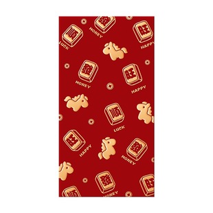 2026马年创意烫金利是封可爱萌马红包高档厚款大号方形亲奢麻将款