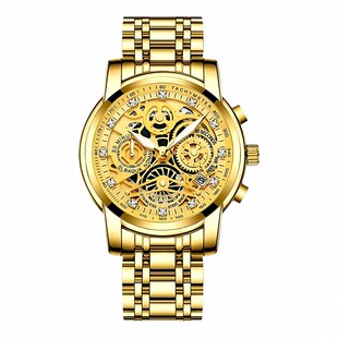 瑞士男士手表进口全自动防水夜光镂空时尚高档大气男款商务石英表