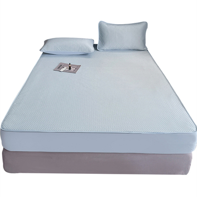 夏季新款凉感丝床笠防尘水洗防滑床垫保护套凉席透气可机洗凉席