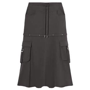 【49/件】EPTISON半身裙女2025秋新款复古装风灰色气质长款裙子