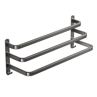 毛巾架免打孔卫生间壁挂式浴室毛巾挂杆挂架置物架洗手间毛巾收纳