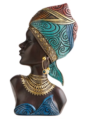 非洲母子人物雕塑摆件桌面装饰品