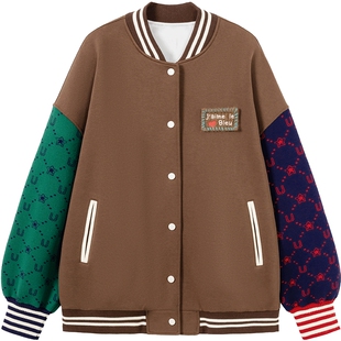 URLAZH有兰新款复古学院风休闲棒球服外套女LM3JA14