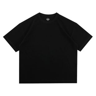 匹戏250g重磅宽松磨毛新疆棉T恤男五分袖落肩袖短袖上衣港风ins潮