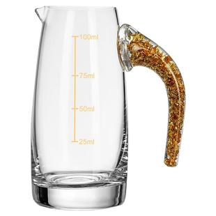 金山金箔白酒杯分酒器家用水晶玻璃分酒盅红酒分酒器酒店饭店专用