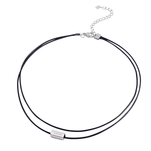 lucky纯银双层黑色颈链女choker锁骨链小众项链女款2025新款配饰