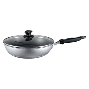 北陆日本进口不粘锅炒锅无油烟平底麦饭石家用燃气灶轻便炒菜锅