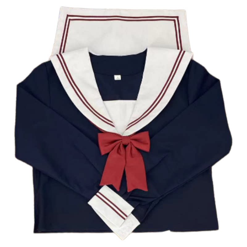 兔言舍白领赤二本正统日系甜酷藏青水手服校供感原创JK制服套装女