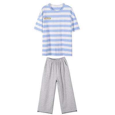 纯棉2023夏季印花休闲运动套装