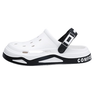 厚底洞洞鞋男款夏季外穿时尚透气沙滩鞋开车包头休闲鞋运动凉拖鞋