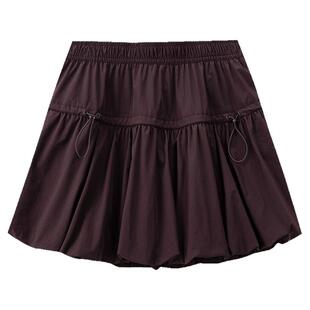 安踏花苞裙冰丝短裙女夏季网球风蓬蓬裙防走光A字半身裙162628202