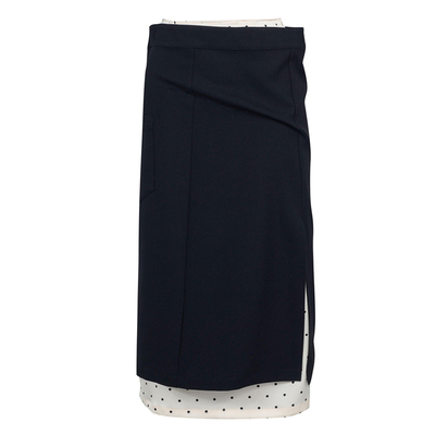 FUNNEL IN原创设计 撞色拼接双腰开衩半身裙女夏季修身显瘦包臀裙