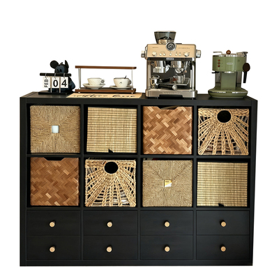 实木餐边柜家用靠墙一体储物柜