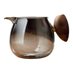 全度胡桃木把手耐热玻璃公道杯分茶器防烫功夫茶具创意鹰嘴公杯