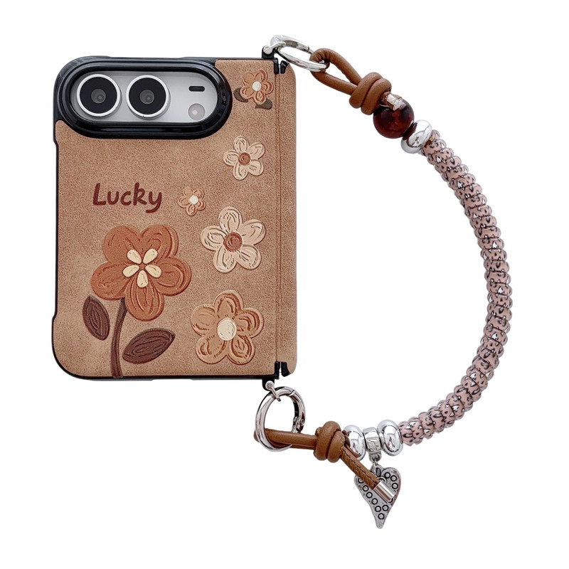 磁吸侧扣麂皮Lucky花手机壳