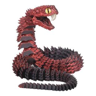 夜光蝰蛇3d打印的蛇关节龙三地玩具儿童仿真动物玩偶摆件水晶飞龙