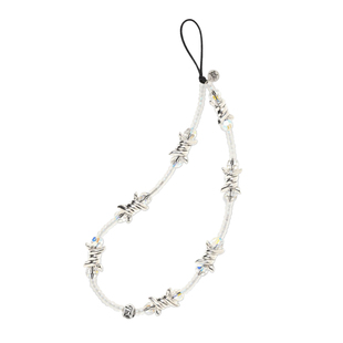 String Ting 金属之吻手机链适用于iPhone全系列便携挂链挂绳腕带配件串珠链条水晶荆棘明星同款st个性时尚